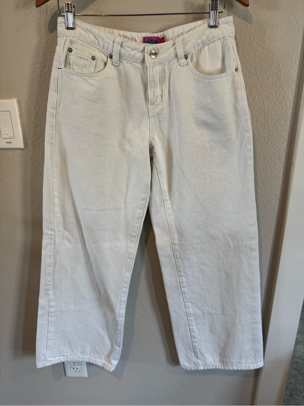 Edikted White Wide-Leg Flare Jeans